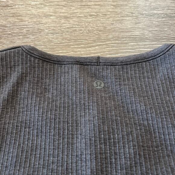 EUC Lululemon Ebb To Street Long Sleeve Ribbed Top with Built-In Bra Sz 6 Black - Picture 14 of 14